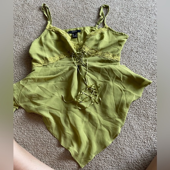 Green flowy tops y2k fairy vibes - Picture 1 of 7